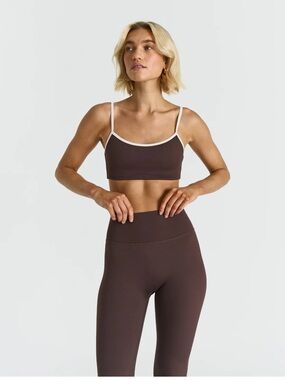 Sisterly Tribe Softsculpt Studio Sports Bra - Espresso